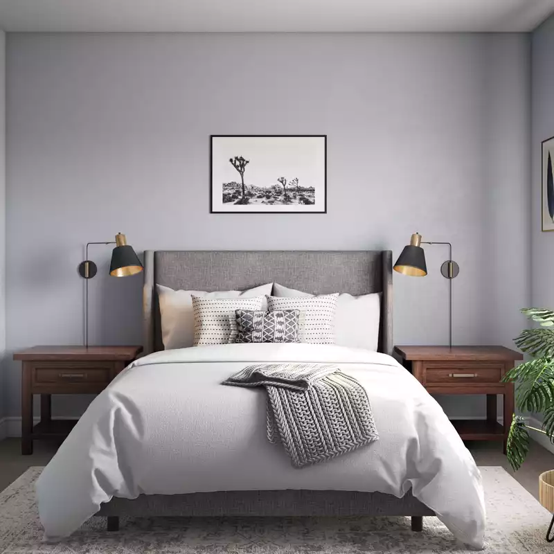 Bohemian, Scandinavian Bedroom Design by Havenly Interior Designer Elyse
