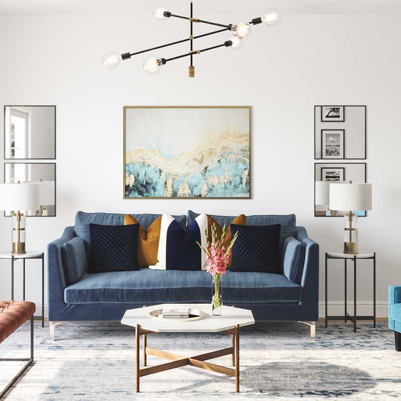 Industrial, Midcentury Modern Living Room Design by Havenly Interior Designer Jennifer