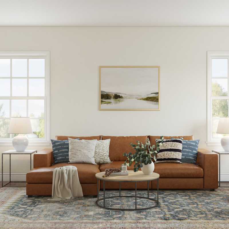 Classic, Farmhouse Living Room Design by Havenly Interior Designer Liliana