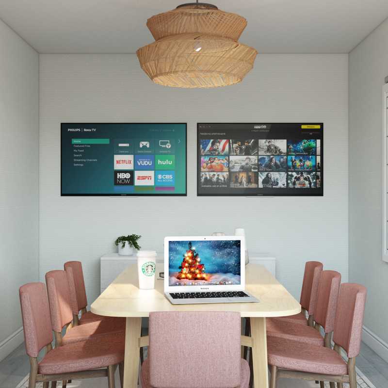 Coastal, Minimal Dining Room Design by Havenly Interior Designer Jessie