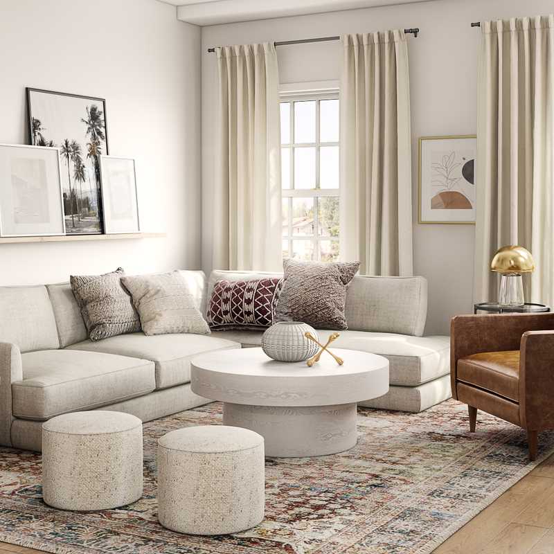 Modern, Bohemian, Vintage Living Room Design by Havenly Interior Designer Jessie