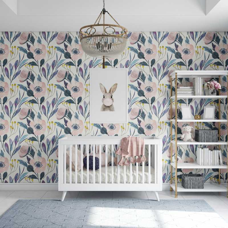 Modern, Bohemian, Preppy Nursery Design by Havenly Interior Designer Karen