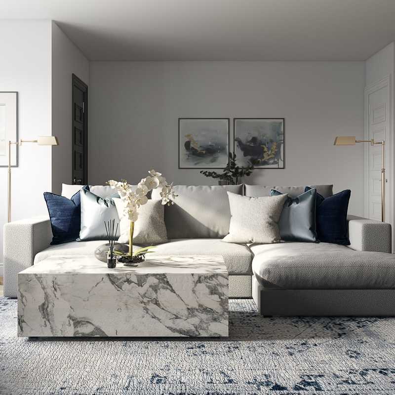 Modern, Glam Living Room Design by Havenly Interior Designer Levi