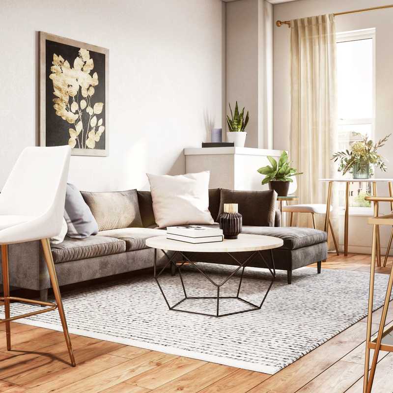 Contemporary, Glam Living Room Design by Havenly Interior Designer Noorulain