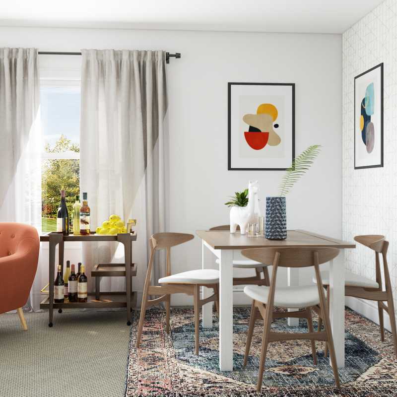 Bohemian, Midcentury Modern Dining Room Design by Havenly Interior Designer Michelle
