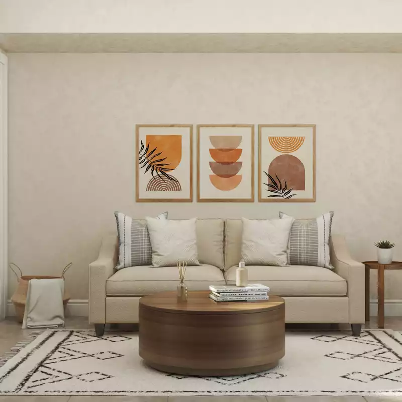 Bohemian, Midcentury Modern, Minimal, Scandinavian Living Room Design by Havenly Interior Designer Corey