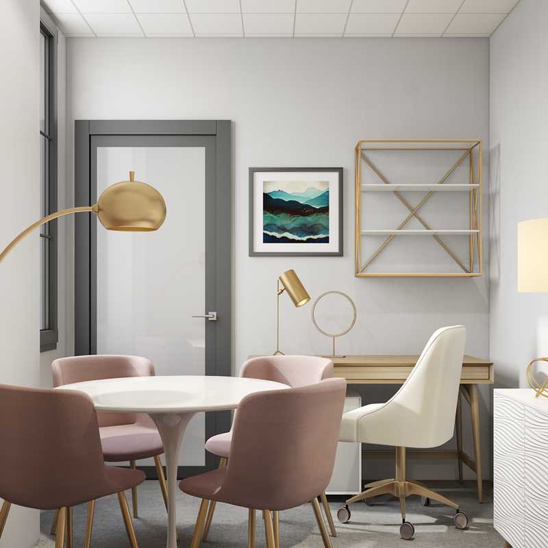 Modern, Bohemian, Glam Office Design by Havenly Interior Designer Aleena