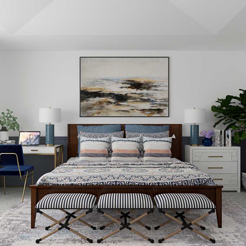 Classic, Bohemian Bedroom Design by Havenly Interior Designer Brady