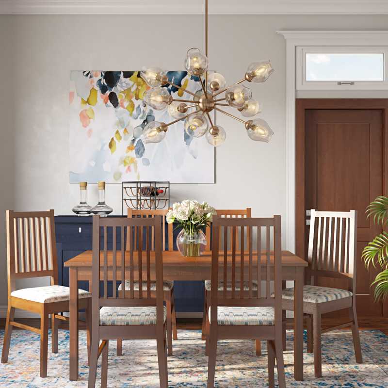 Contemporary, Eclectic, Bohemian Dining Room Design by Havenly Interior Designer Robyn