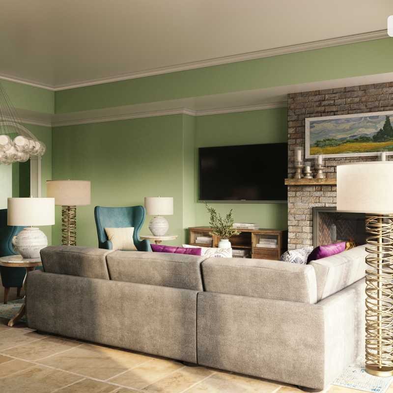 Coastal, Farmhouse, Transitional Living Room Design by Havenly Interior Designer Julie
