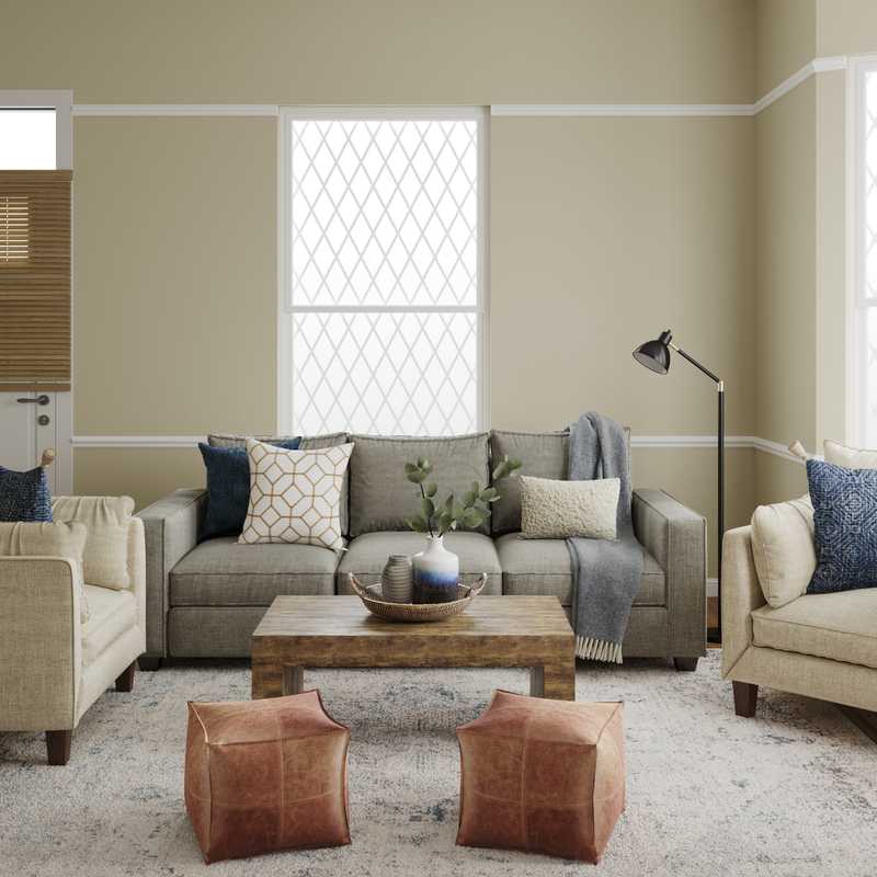 Classic, Farmhouse Living Room Design by Havenly Interior Designer Nicole