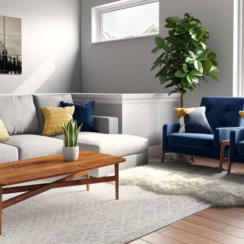 Modern, Midcentury Modern Living Room Design by Havenly Interior Designer Susannah