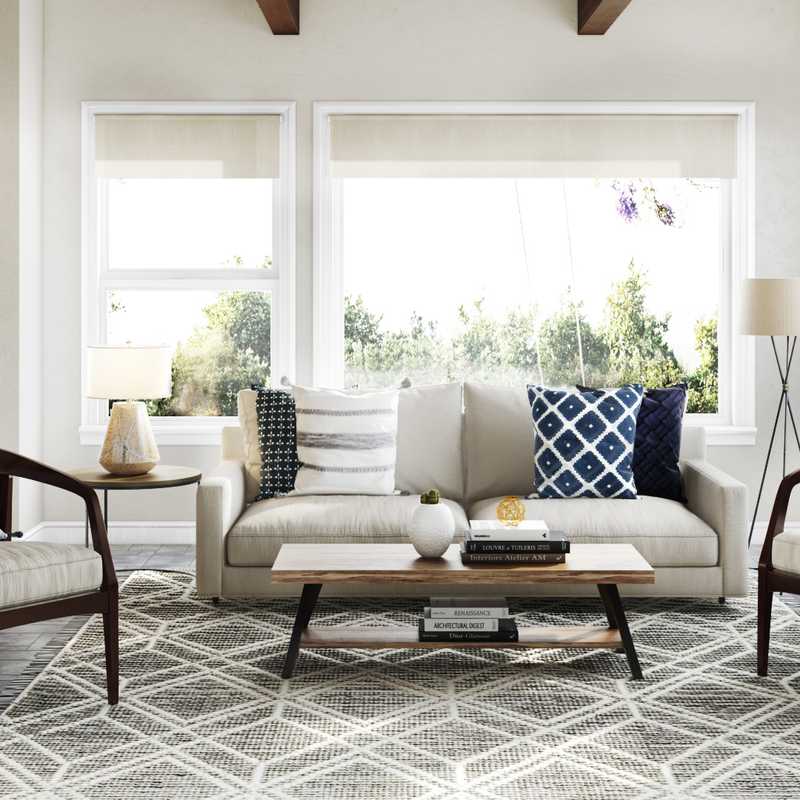 Contemporary Living Room Design by Havenly Interior Designer Kelly