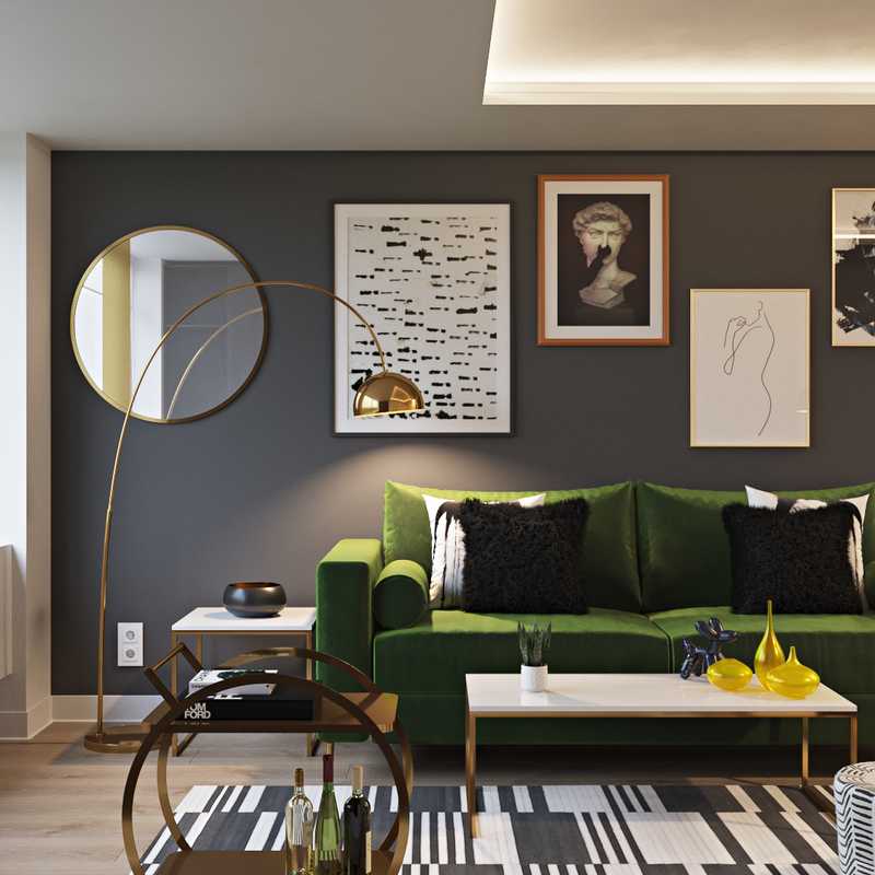 Modern, Eclectic, Glam Living Room Design by Havenly Interior Designer Brian