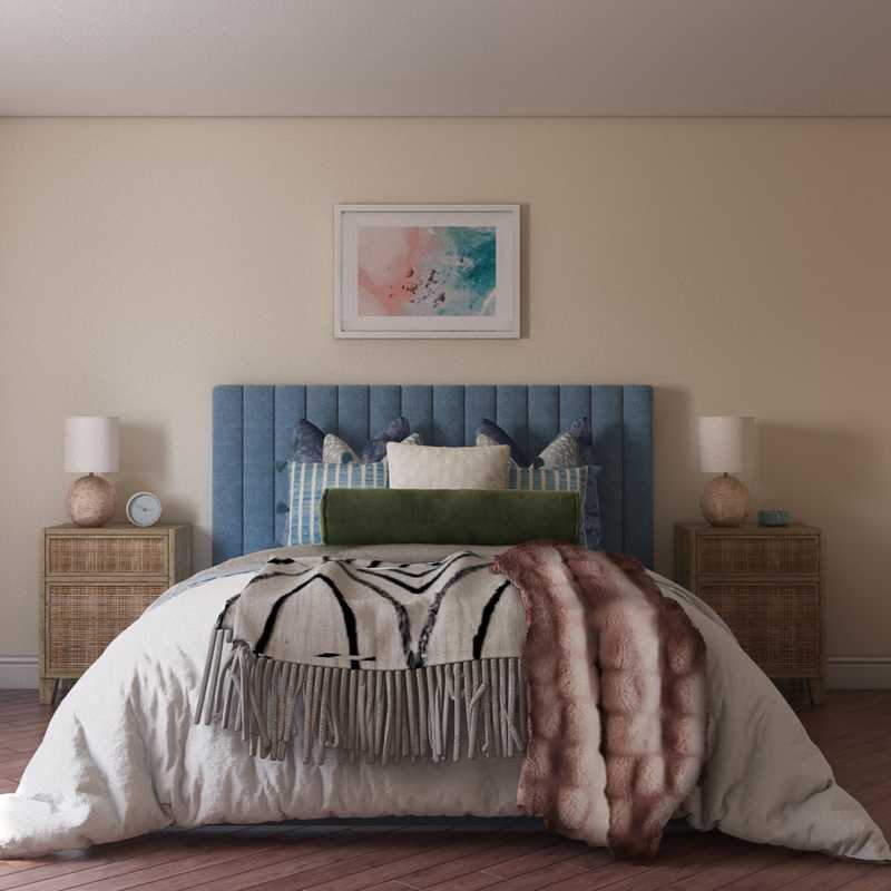 Modern, Eclectic, Bohemian, Coastal, Global, Southwest Inspired, Midcentury Modern Bedroom Design by Havenly Interior Designer Delaney