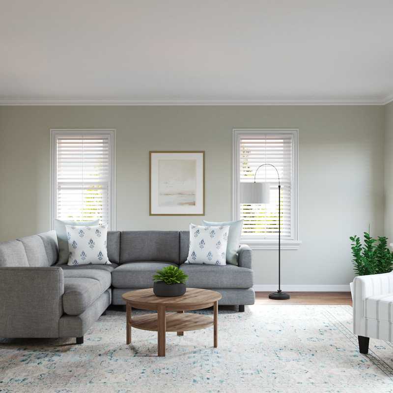 Classic, Farmhouse Living Room Design by Havenly Interior Designer Caroline