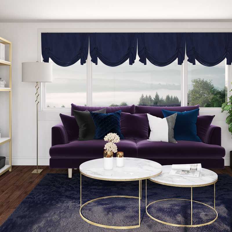 Glam Living Room Design by Havenly Interior Designer D'Arel