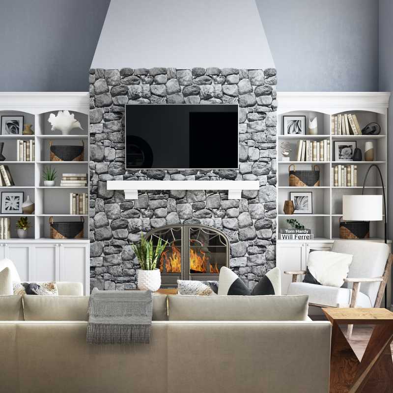 Modern, Bohemian, Global Living Room Design by Havenly Interior Designer Ashley