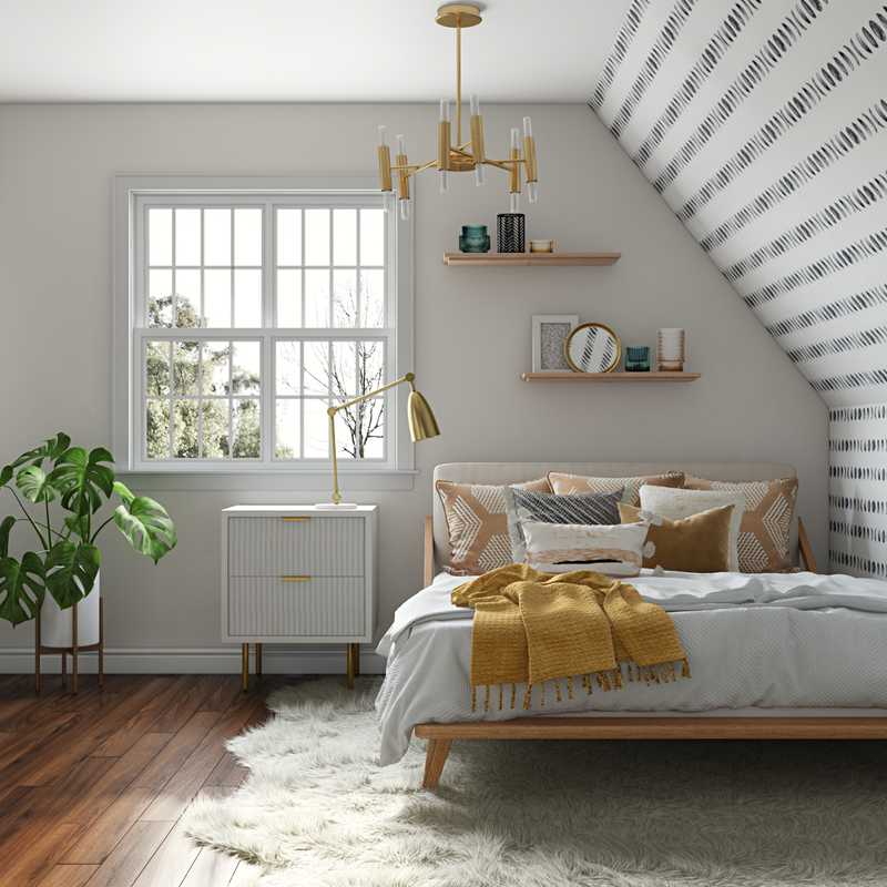 Eclectic, Glam, Midcentury Modern Bedroom Design by Havenly Interior Designer McKenzie