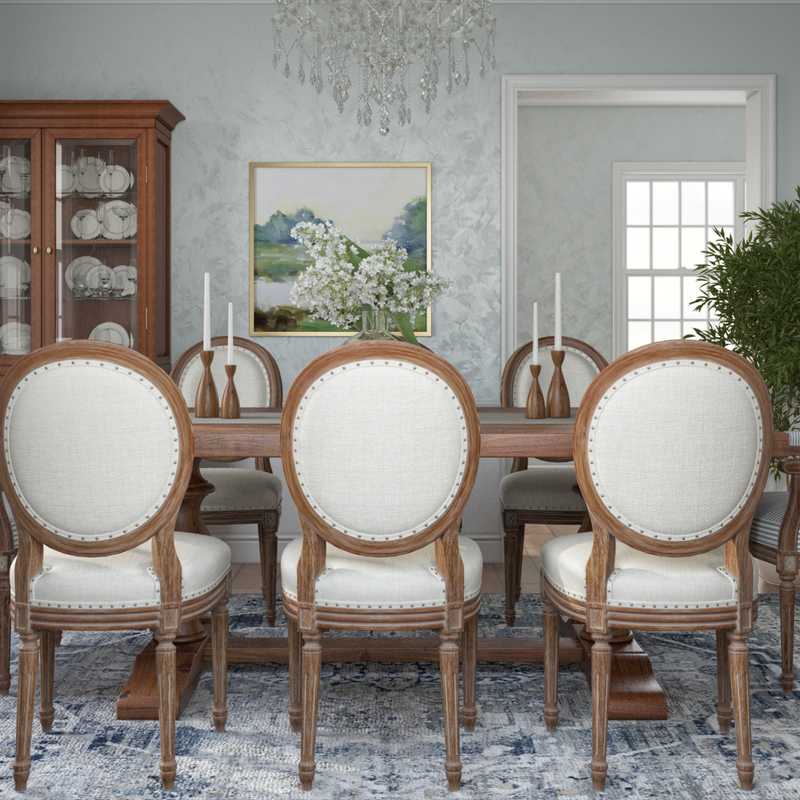 Coastal, Traditional Dining Room Design by Havenly Interior Designer Ingrid