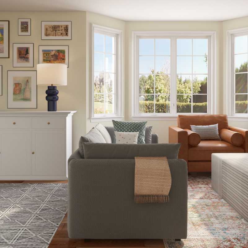 Classic, Midcentury Modern Living Room Design by Havenly Interior Designer Leah