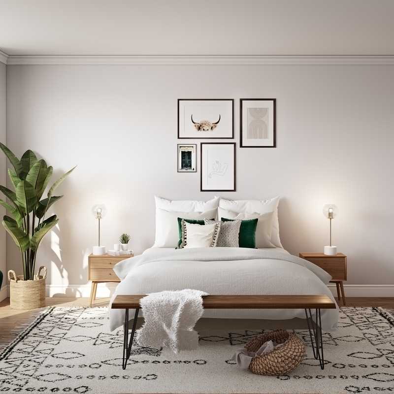 Bohemian, Midcentury Modern, Scandinavian Bedroom Design by Havenly Interior Designer Kasee