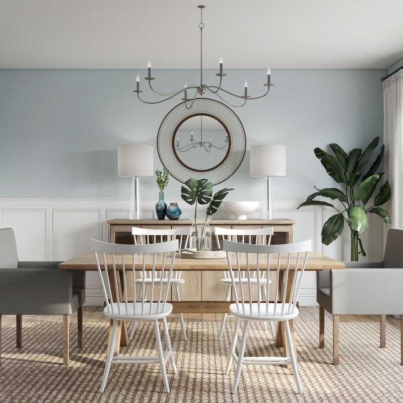 Classic, Coastal, Farmhouse Dining Room Design by Havenly Interior Designer Amanda