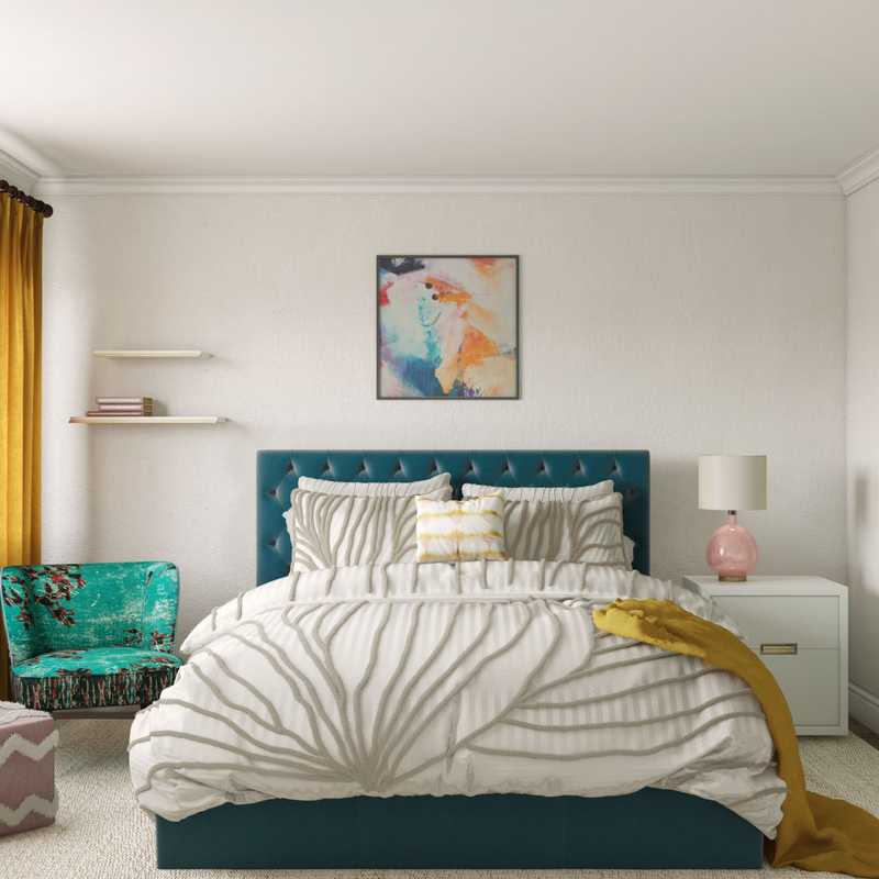 Bohemian, Midcentury Modern, Scandinavian Bedroom Design by Havenly Interior Designer Sandra