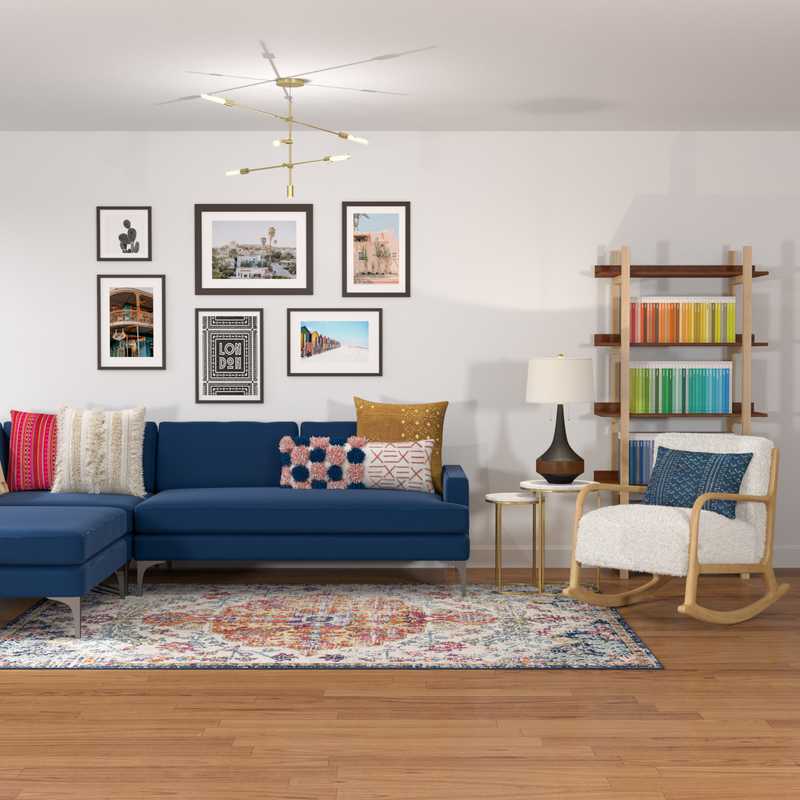 Bohemian, Glam Living Room Design by Havenly Interior Designer Kelly