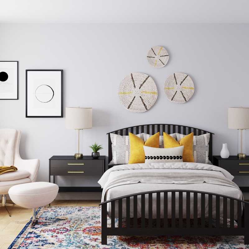 Contemporary, Eclectic, Bohemian, Midcentury Modern Bedroom Design by Havenly Interior Designer McKenzie