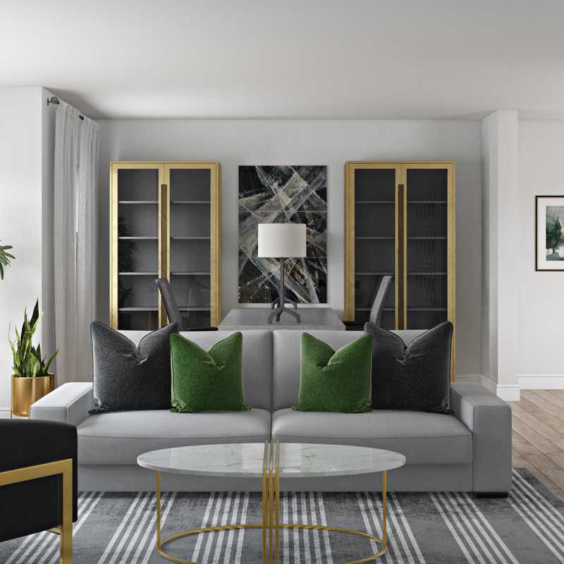 Modern, Glam Office Design by Havenly Interior Designer Levi