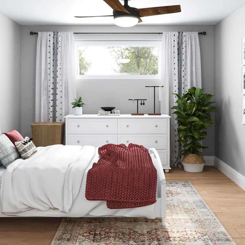 Bohemian, Midcentury Modern, Scandinavian Bedroom Design by Havenly Interior Designer Keri
