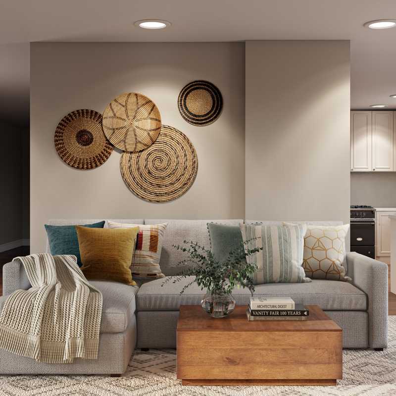 Eclectic, Bohemian, Scandinavian Living Room Design by Havenly Interior Designer Ashley