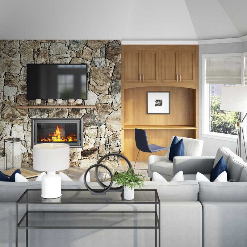Modern, Industrial, Minimal, Scandinavian Living Room Design by Havenly Interior Designer Karen