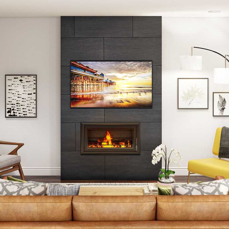 Midcentury Modern Living Room Design by Havenly Interior Designer Essie