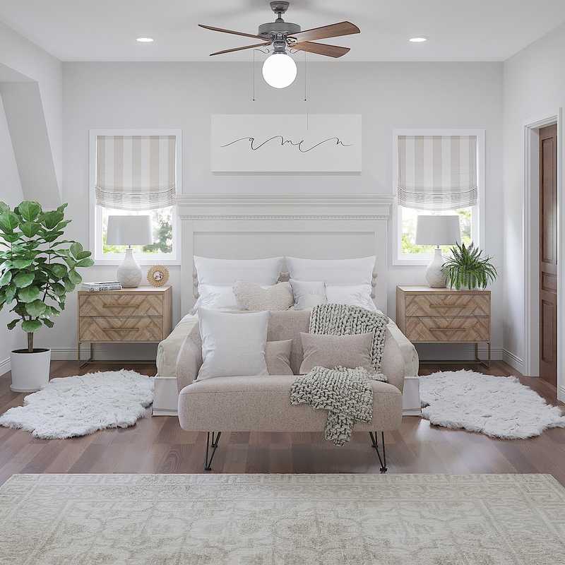 Classic, Coastal, Farmhouse Bedroom Design by Havenly Interior Designer Robyn