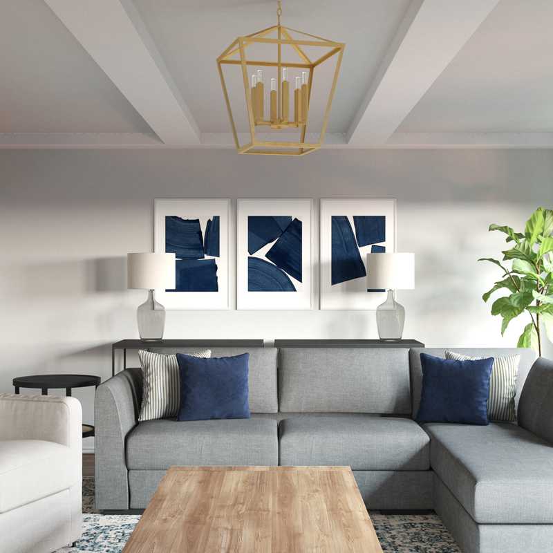 Farmhouse Living Room Design by Havenly Interior Designer Brooke