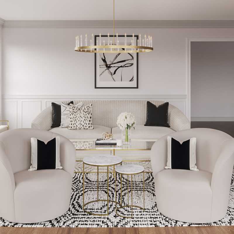 Modern, Glam, Transitional Living Room Design by Havenly Interior Designer Andrea