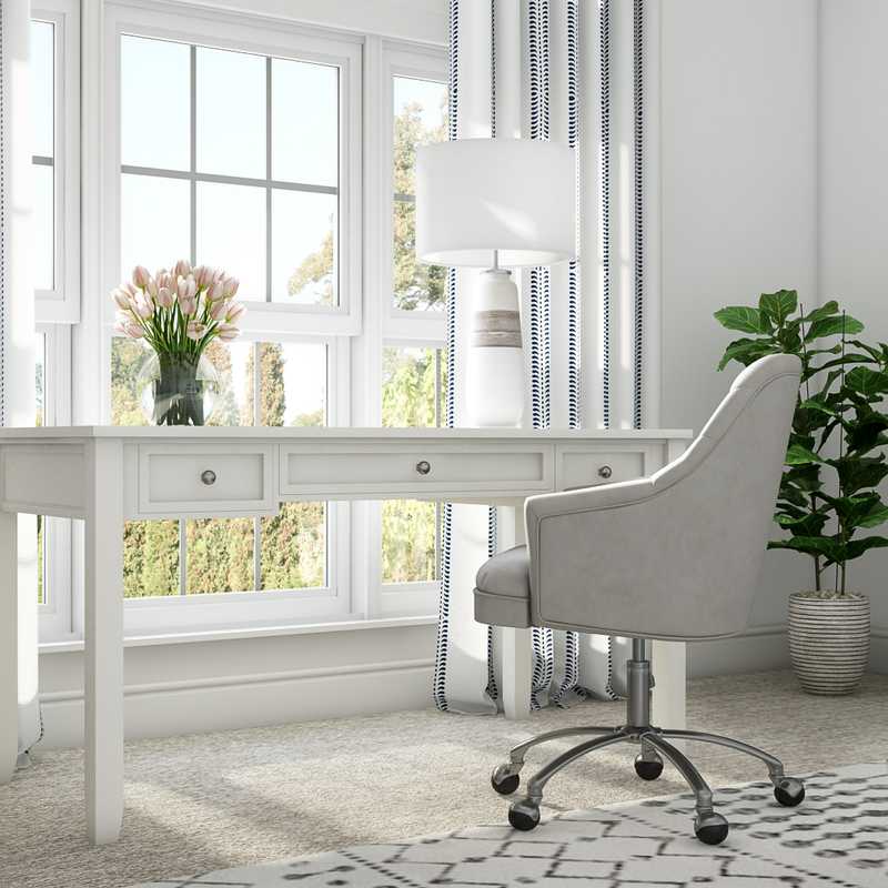 Classic, Coastal, Transitional Office Design by Havenly Interior Designer Drew