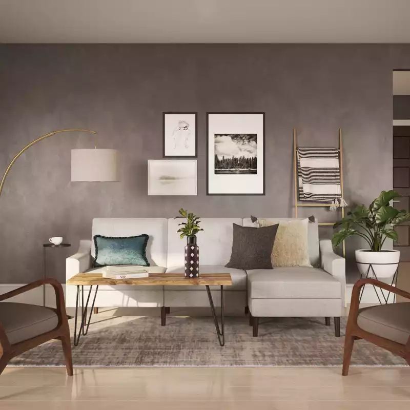 Modern, Industrial, Scandinavian Living Room Design by Havenly Interior Designer Sarah
