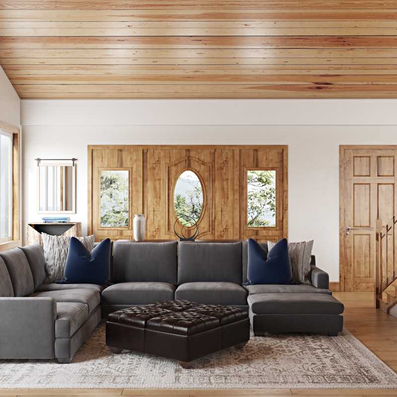 Rustic, Transitional Living Room Design by Havenly Interior Designer Allison