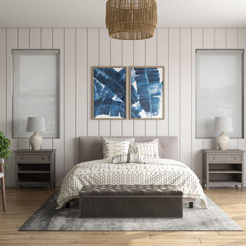 Coastal, Farmhouse Bedroom Design by Havenly Interior Designer Caitlin