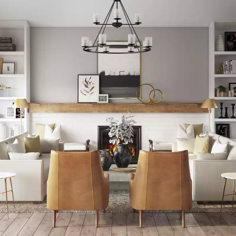 Contemporary, Modern, Bohemian, Farmhouse, Rustic, Transitional, Scandinavian Living Room Design by Havenly Interior Designer Lisa