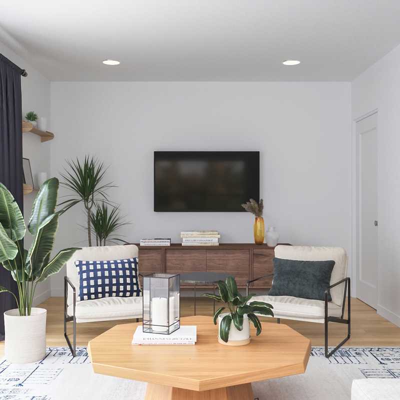 Eclectic, Coastal Living Room Design by Havenly Interior Designer Makenzie