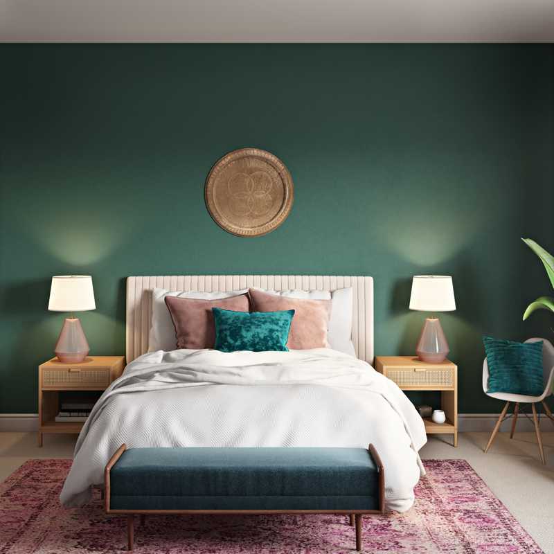 Bohemian, Glam Bedroom Design by Havenly Interior Designer Randi