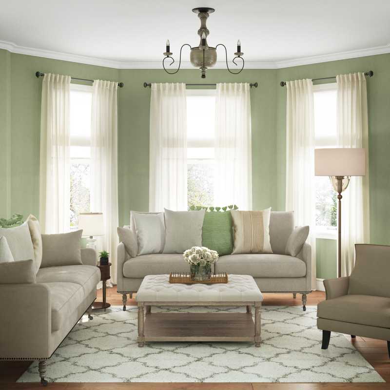 Classic, Farmhouse Living Room Design by Havenly Interior Designer Merna