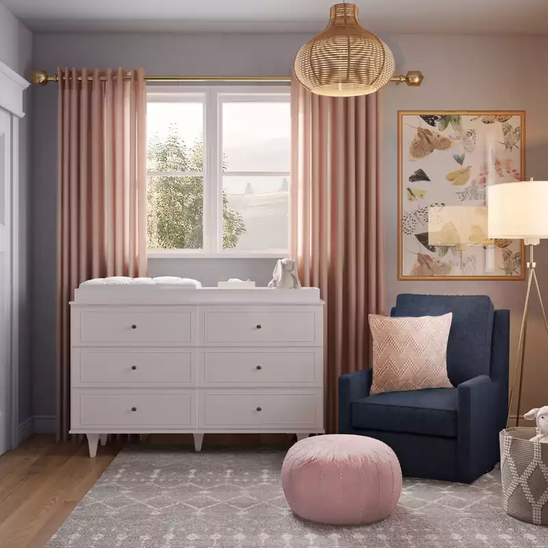 Glam, Scandinavian Nursery Design by Havenly Interior Designer Randi