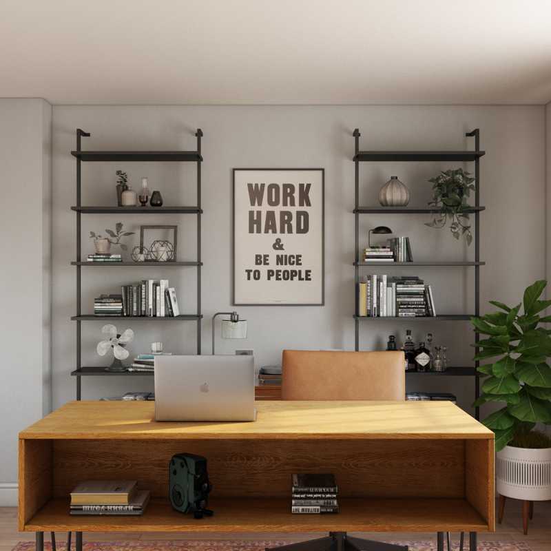 Eclectic, Industrial Office Design by Havenly Interior Designer Natalie