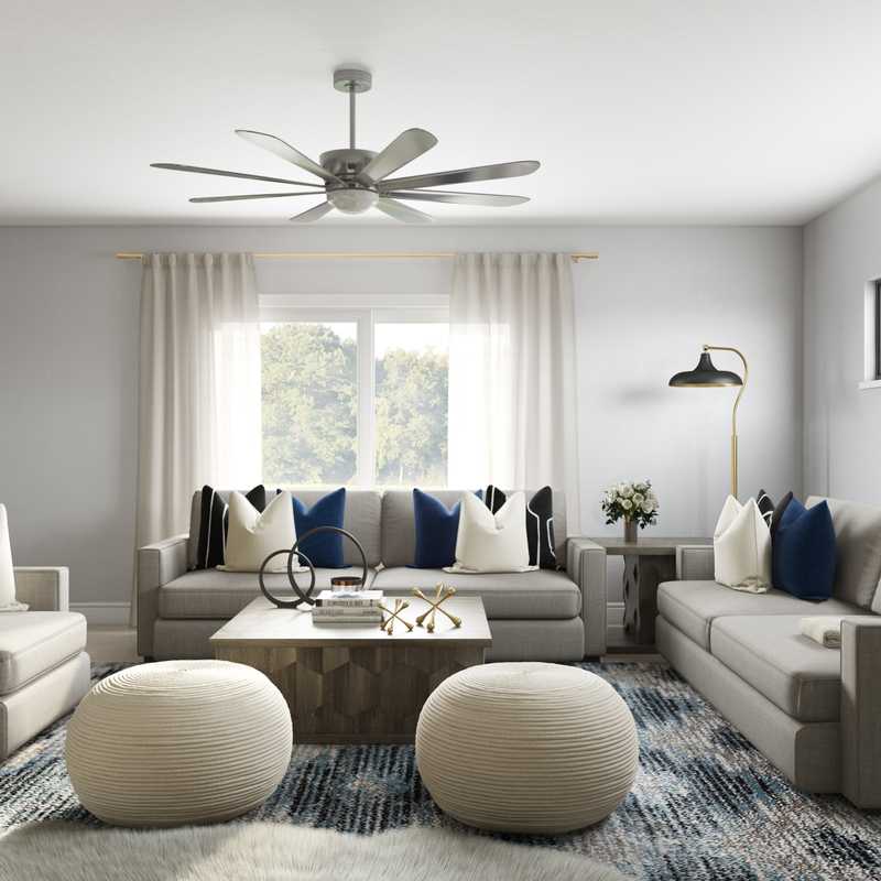 Contemporary, Glam Living Room Design by Havenly Interior Designer Amy