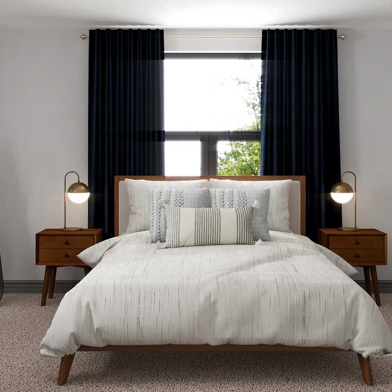 Midcentury Modern, Scandinavian Bedroom Design by Havenly Interior Designer Seireen